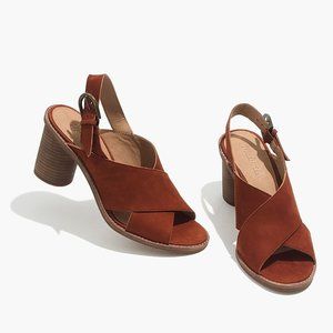 Madewell RUTHIE Crisscross Sandal in Nubuck Leather • 8.5
